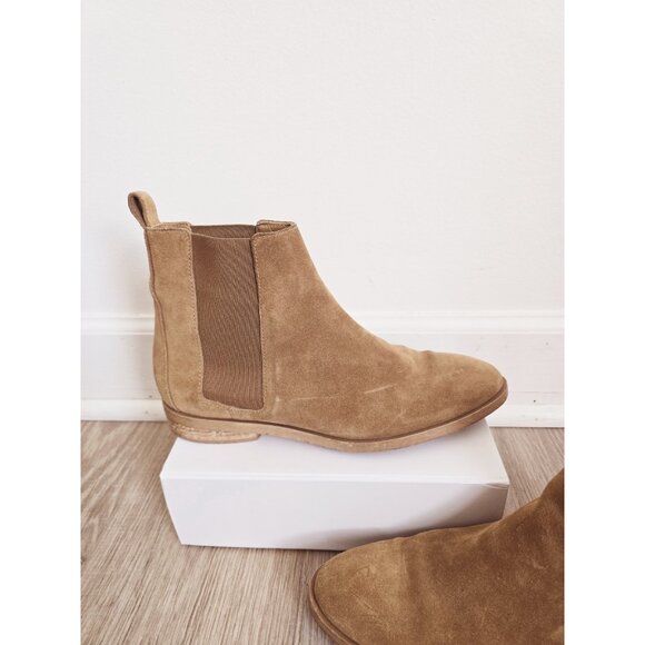 Everlane Mustard Suede Leather Chelsea Italy Ankle Boots Booties Shoes 9.5 - Picture 3 of 9